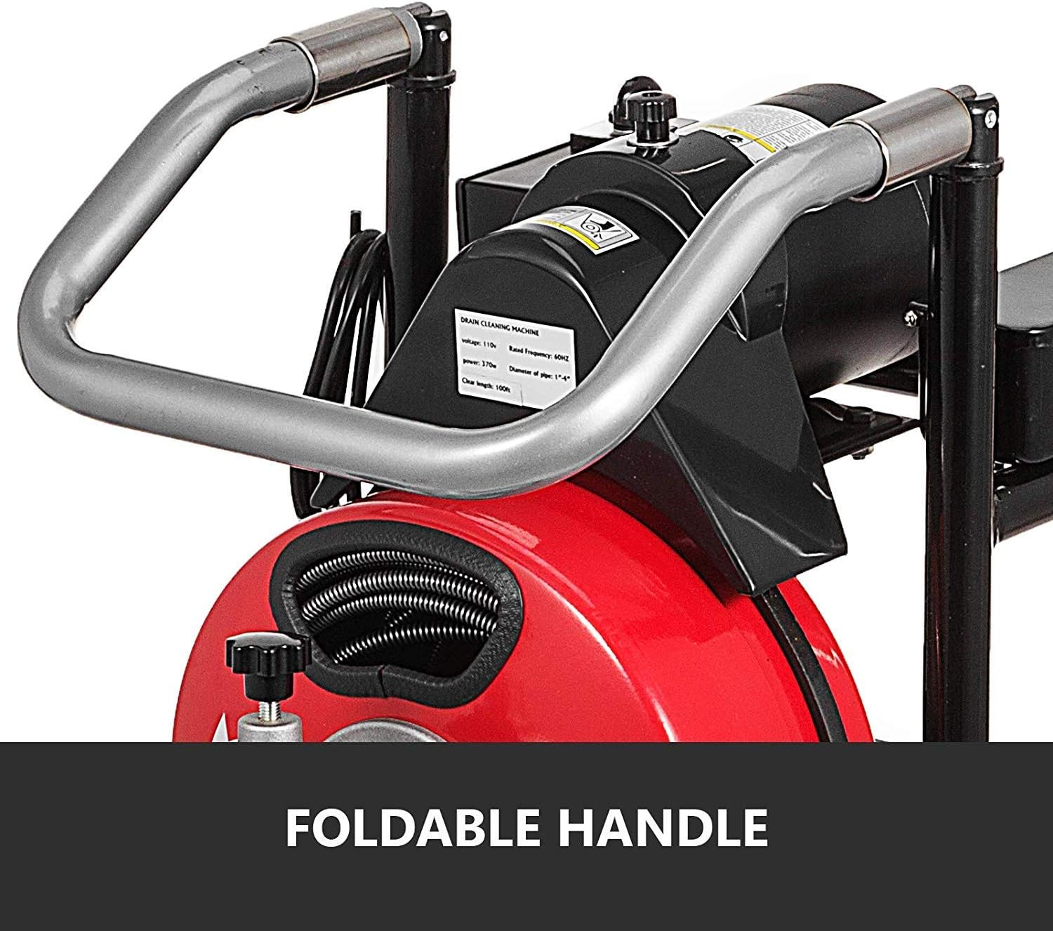 Mophorn 100Ft x 3/8Inch Drain Cleaner Machine fit 1 Inch (25mm) to 4 Inch(100mm) Pipes 370W Drain Cleaning Machine Portable Electric Drain Auger with Cutters Drain Auger Cleaner Plumbing Tool - - 