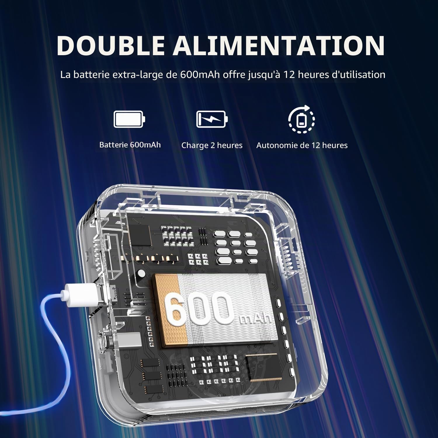 Tuya Capteur de température WiFi avec sonde externe étanche, moniteur intelligent de température et d'humidité avec écran LCD rétroéclairé, alarme buzzer et alerte de notification d'application