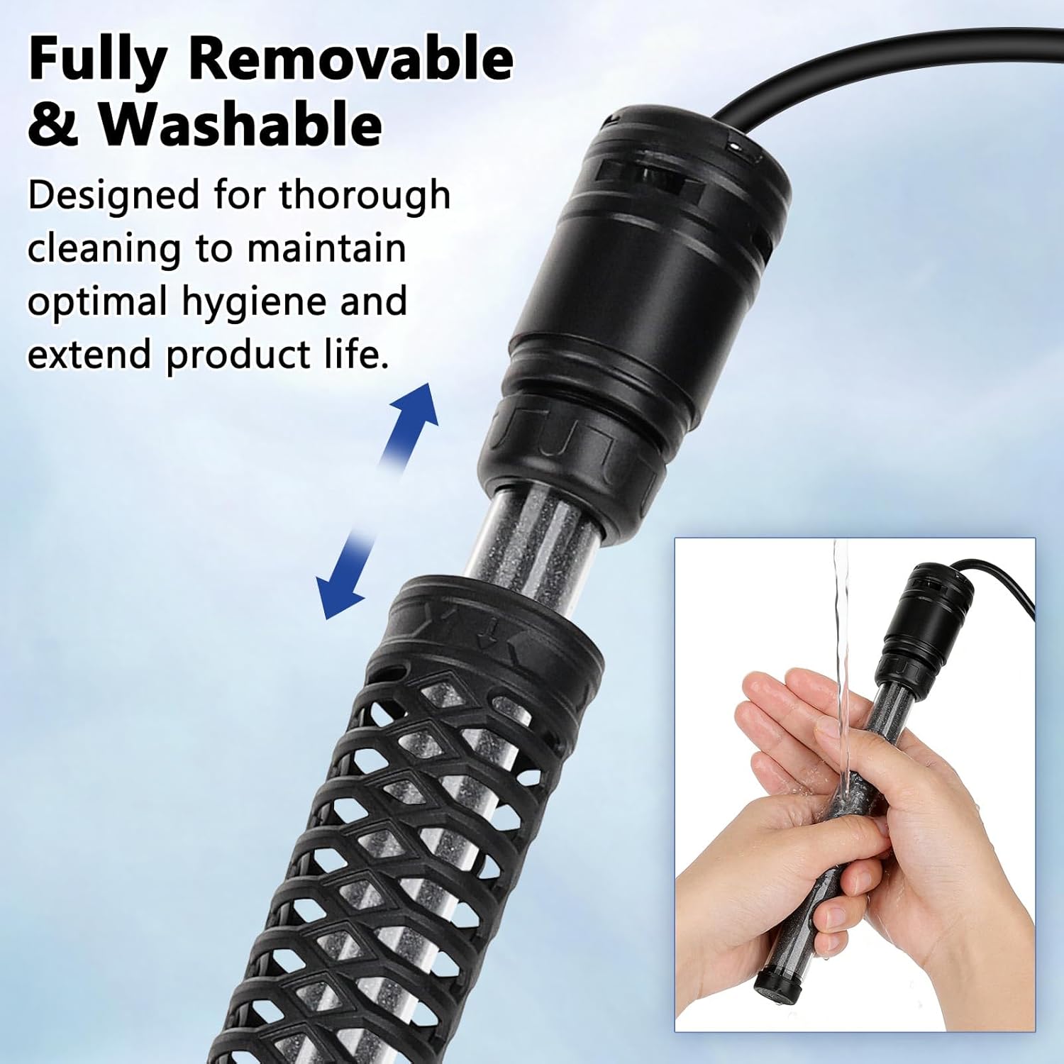 AQQA 300W Aquarium Heater, Fish Tank Heater with Digital Thermostat, Over-Temperature and Dry-Run Protection, for 55-75 Gallon Freshwater, Saltwater, Turtle Betta Fish Tank Aquarium