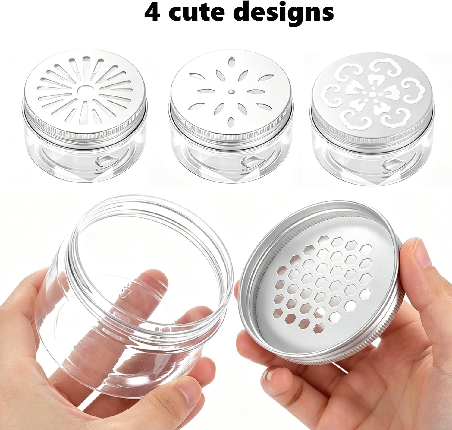 Empty Scent Beads Storage Container 8 Pcs 3oz/80ml Air Freshener Solid Perfume Aroma Diffuser Empty Storage Containers for Aromatherapy (A)