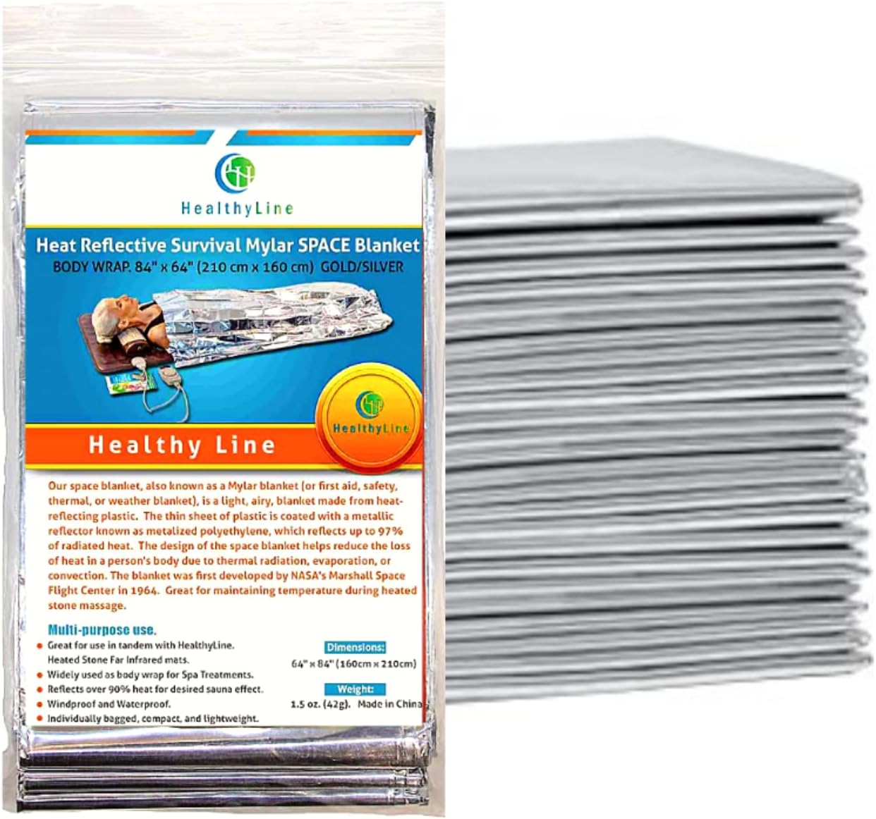 50-Pack XXL Mylar Emergency Blankets – Waterproof & Reflective