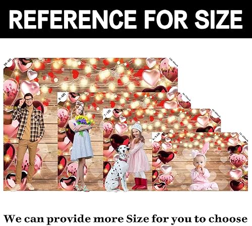 Miniatura 6 de Swepuck Telón de fondo de fotografía para el día de San Valentín de 8 x 6 pies, fondo de corazón rojo de madera para boda, despedida de soltera,