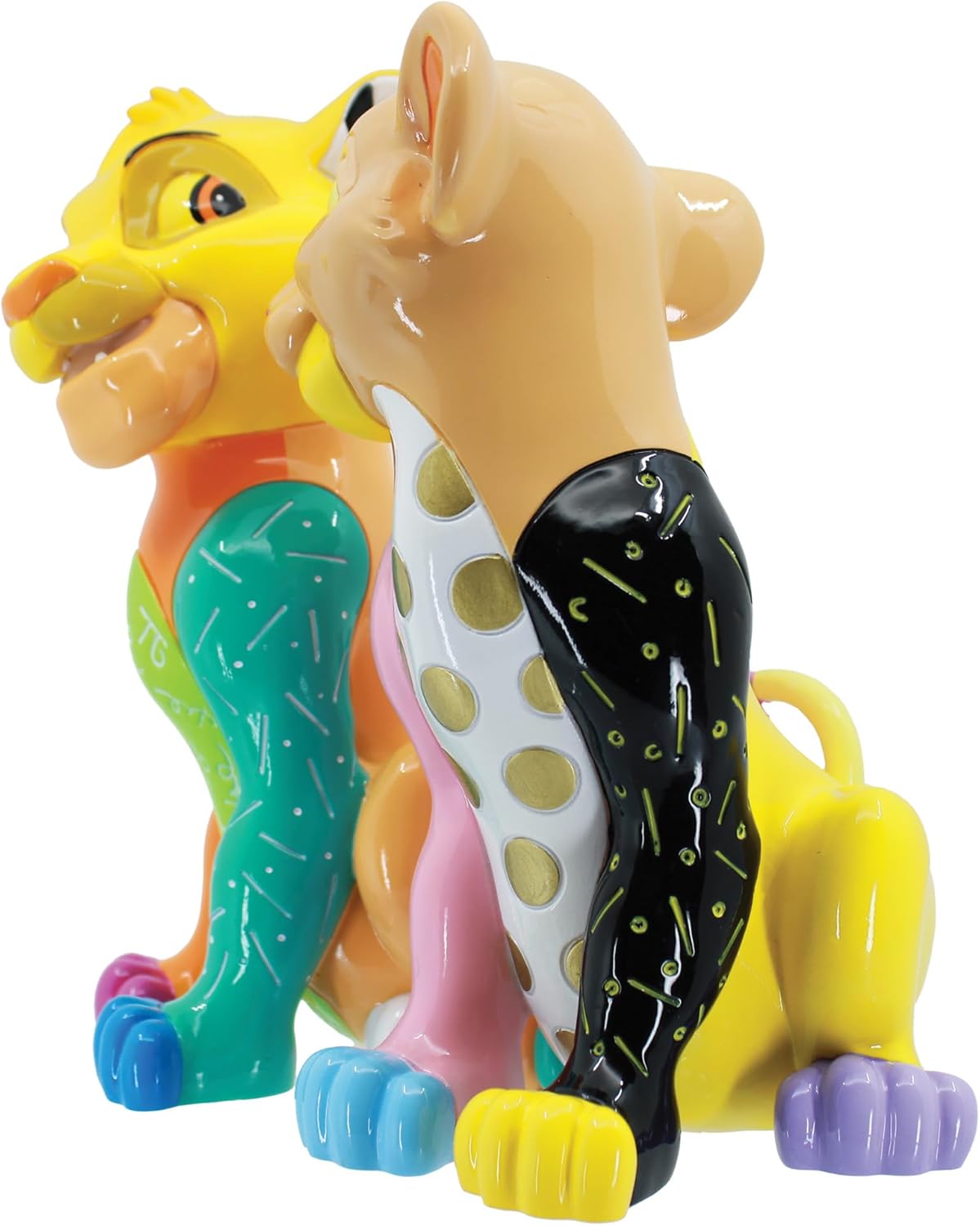 Enesco Disney Britto the Lion King Simba and Nala Heart Tails Figurine, 6 Inch, Multicolor