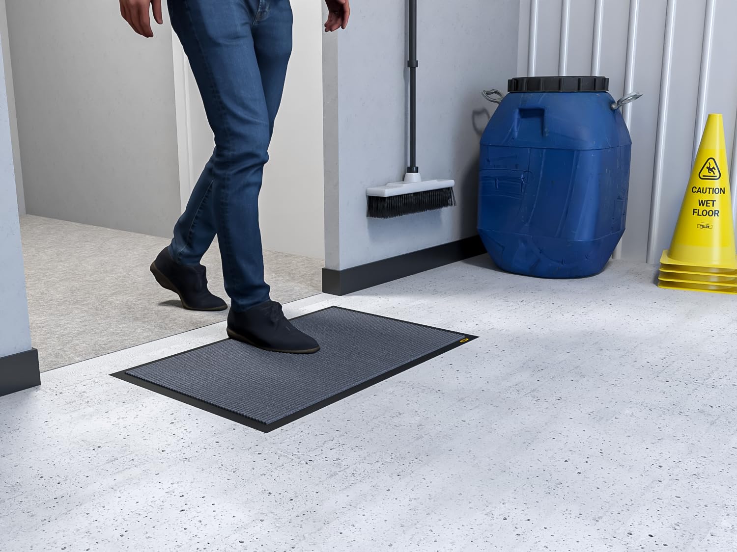 Yellow Safety® Heavy Duty Entrance Mat, Indoor Use, Black, 2 Pack, 30"x17" — Amazon image 3
