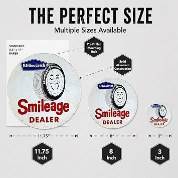 Brotherhood Round Metal Sign for Smileage BF Goodrich Dealer - Wall Decor