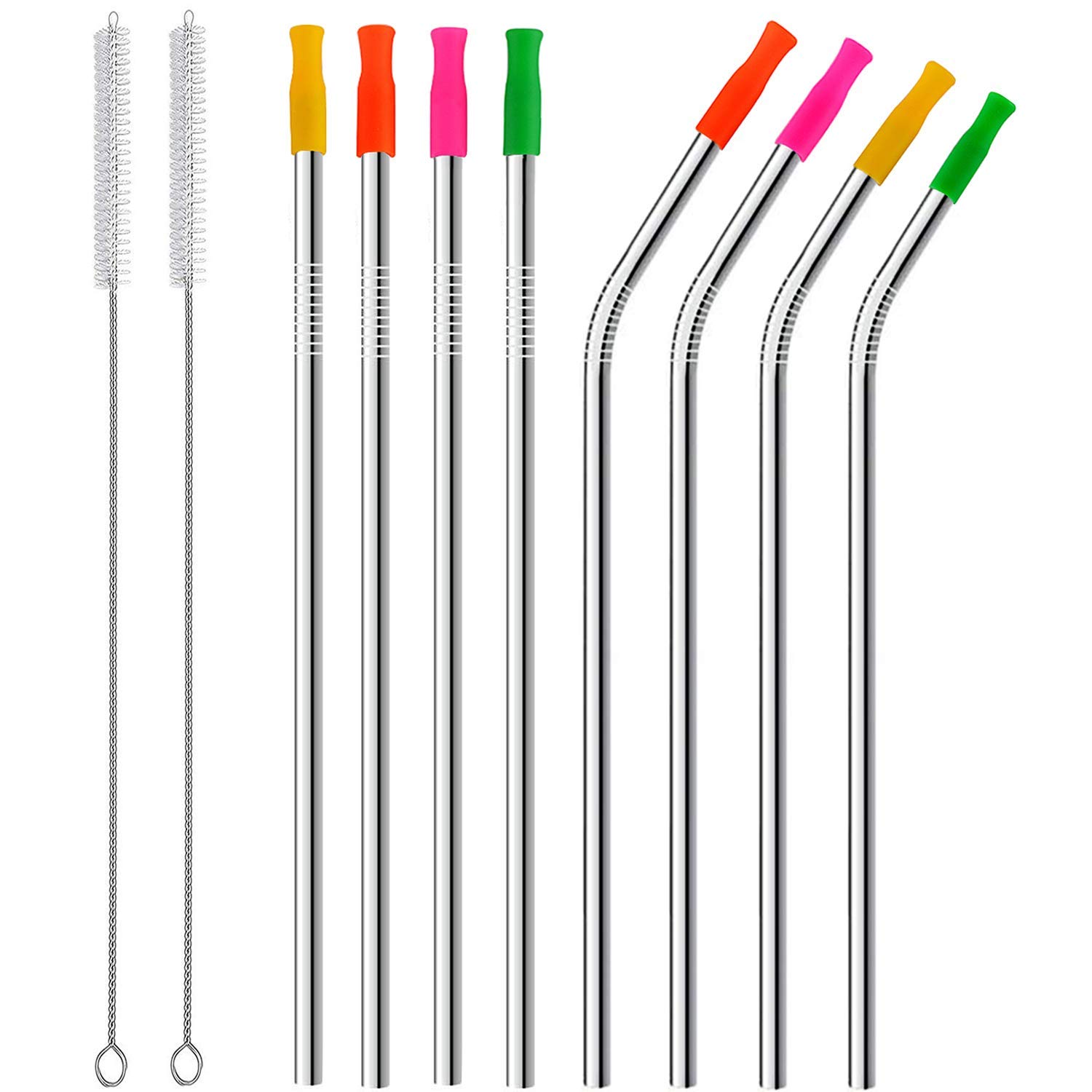 GulfDealzSmooth End Metal Stainless Straws - Silver