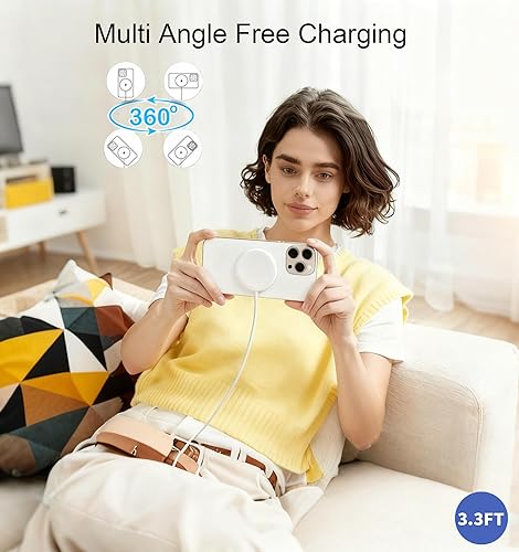 Miniatura 7 de Certificado MFi de Apple Cargador seguro para iPhone 171615, almohadilla de carga inalámbrica magnética rápida de 15 W con bloque USBC PD para