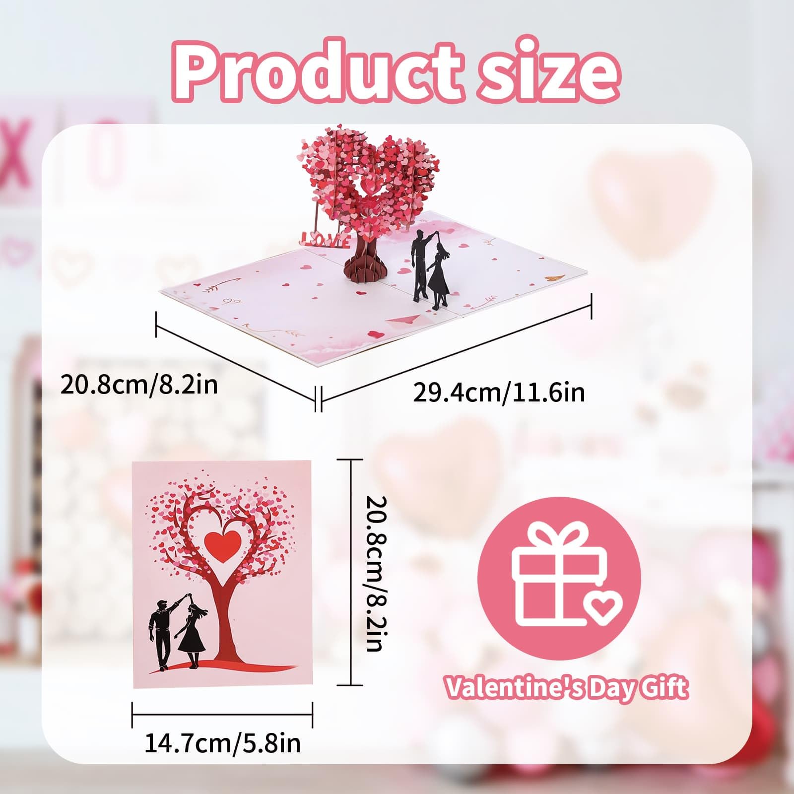 Love Tree Pop Up Anniversary Card, Couple Dancing 3D Pop Up, Romantic Lovers for Valentines Day Wedding, Anniversary, Love - Image 2