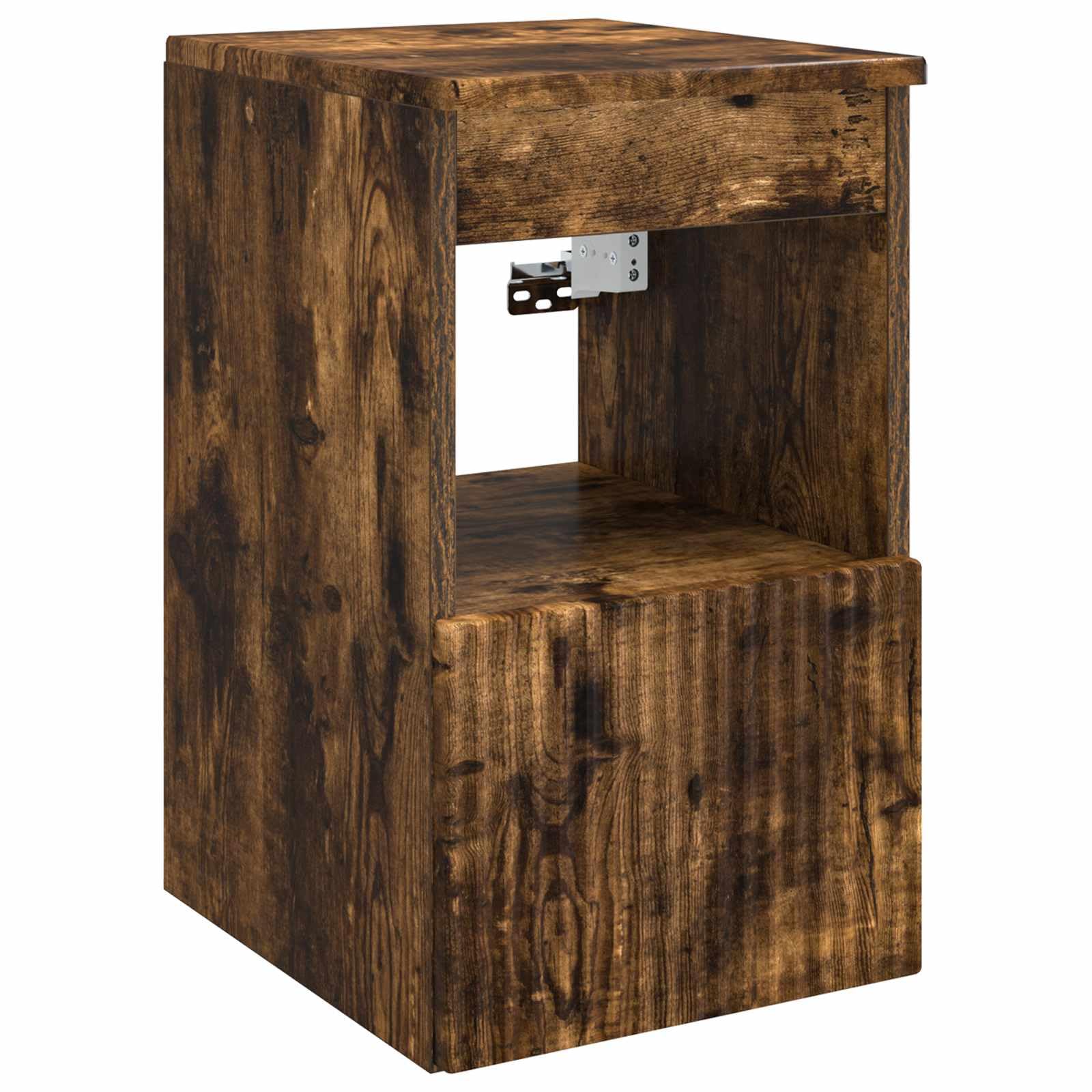 Armoire de salle de bain en chêne fumé - 30 x 35 x 50 cm - Avec beaucoup d'espace de rangement et porte - Meuble de salle de bain moderne pour salle de bain, WC et lavabo