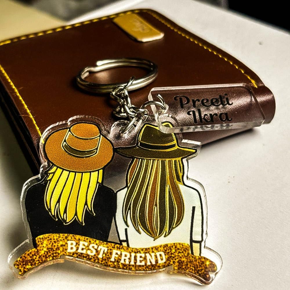 WEHATKEPersonalized Best Friend Keychain with Custom Names | Cute and Thoughtful Gift for Besties Girl Best Friend