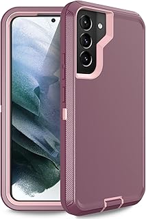Anloes Defender Case for Samsung Galaxy S22 5G, Galaxy S22 5G Phone Case Heavy Duty Shockproof Dustproof 3 in 1 Rugged Protective Bumper Cover for S22 5G Purple(Without Built-in Screen Protector)