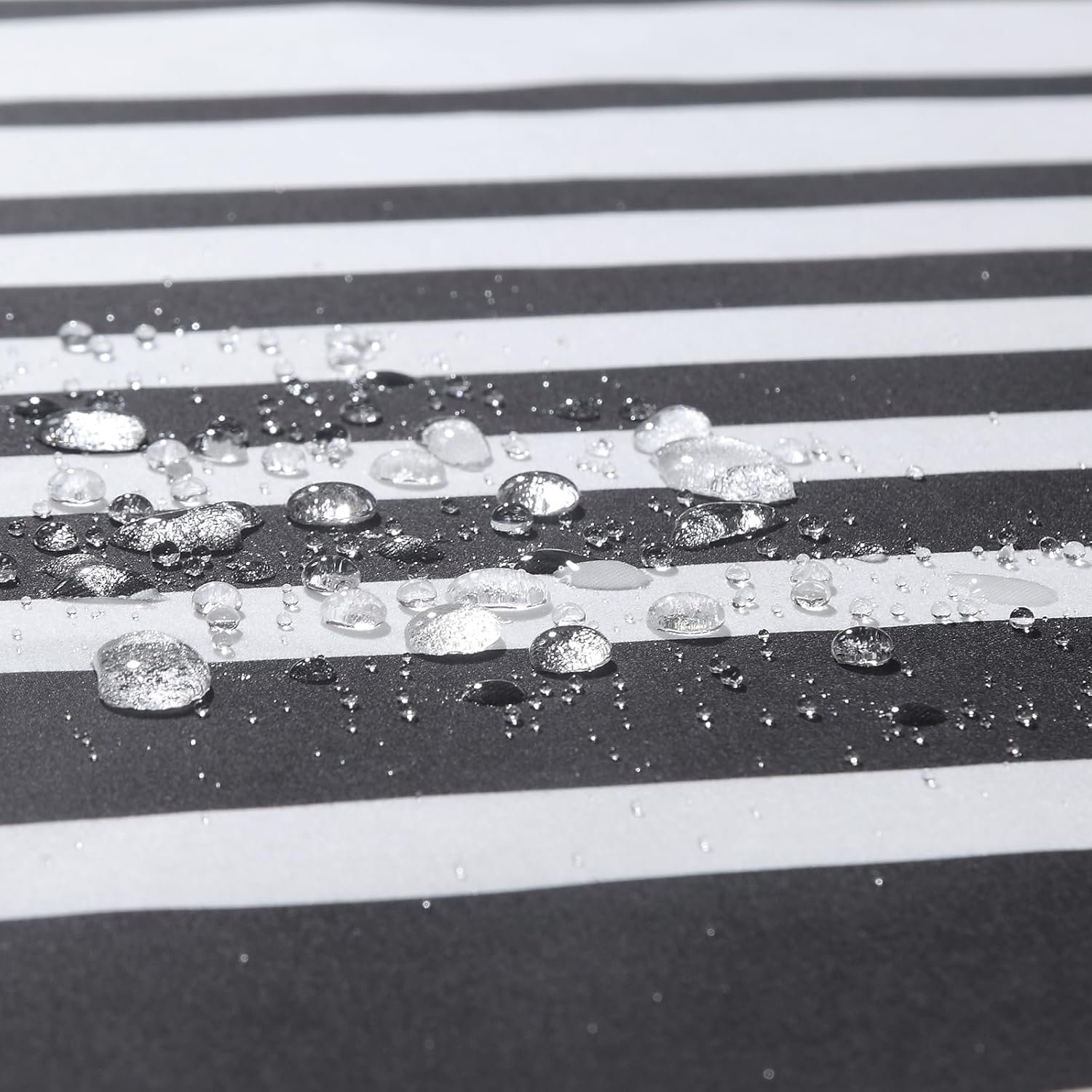 90 Inch Black Shower Curtain, Extra Long Modern Black and White Stripe Waterproof Polyester Shower Curtains for Bathroom, 72x90 Inches