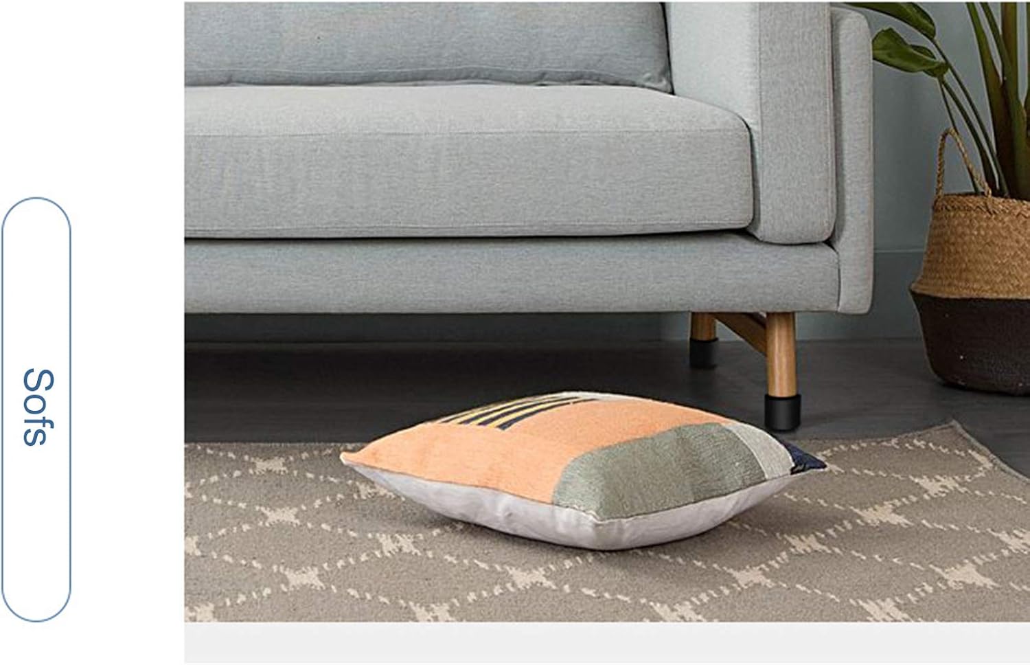 Square Furniture Legs,Self-Adhesive Table Legs,Non-Slip/Safe Sofa Feet,Increased Height,Heavy-Duty Support Legs,Silent,Various Sizes,White,80x102cm