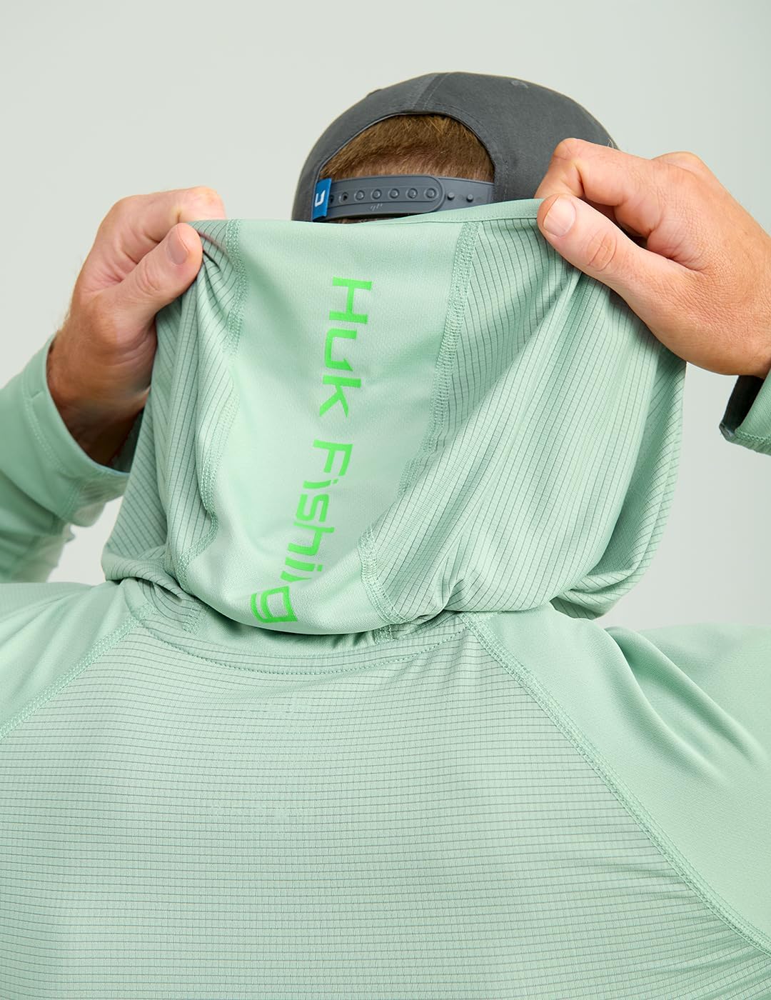 HUK Mens Icon Hoodie, Fishing Shirt with Sun Protection for Men, Fog Green, 3X-Large - Image 3