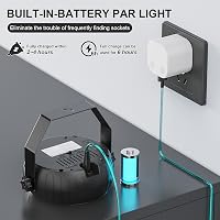 Starlitflow RGB LED Par lámpa 12 LED távirányítóval, 2200 mAh akkumulátor, party és DJ fényzene 4