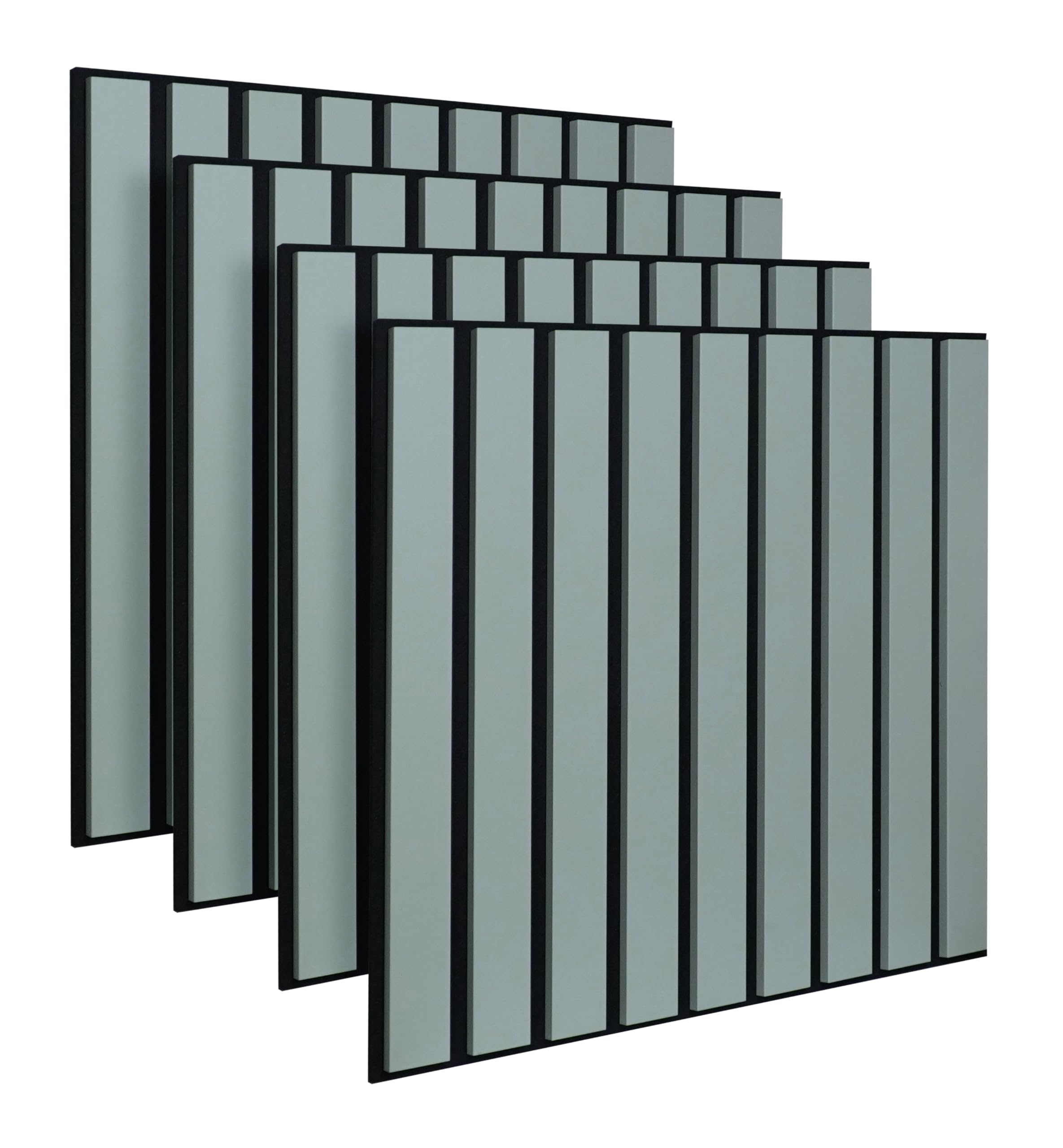 BD ART Akustikpaneele 50x50 cm - Made in Poland - Oliv grün- Wandverkleidung Innen Wandpaneele Holzoptik - 3D Lamellenwand Paneele - Akustik Holzpaneele Wand Holzverkleidung Panel Set mit 4 Teilen