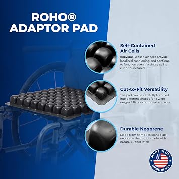 ROHO Adaptor Pad 9.25 x 13 x 1 Wheelchair and Seating Cushion Accessory