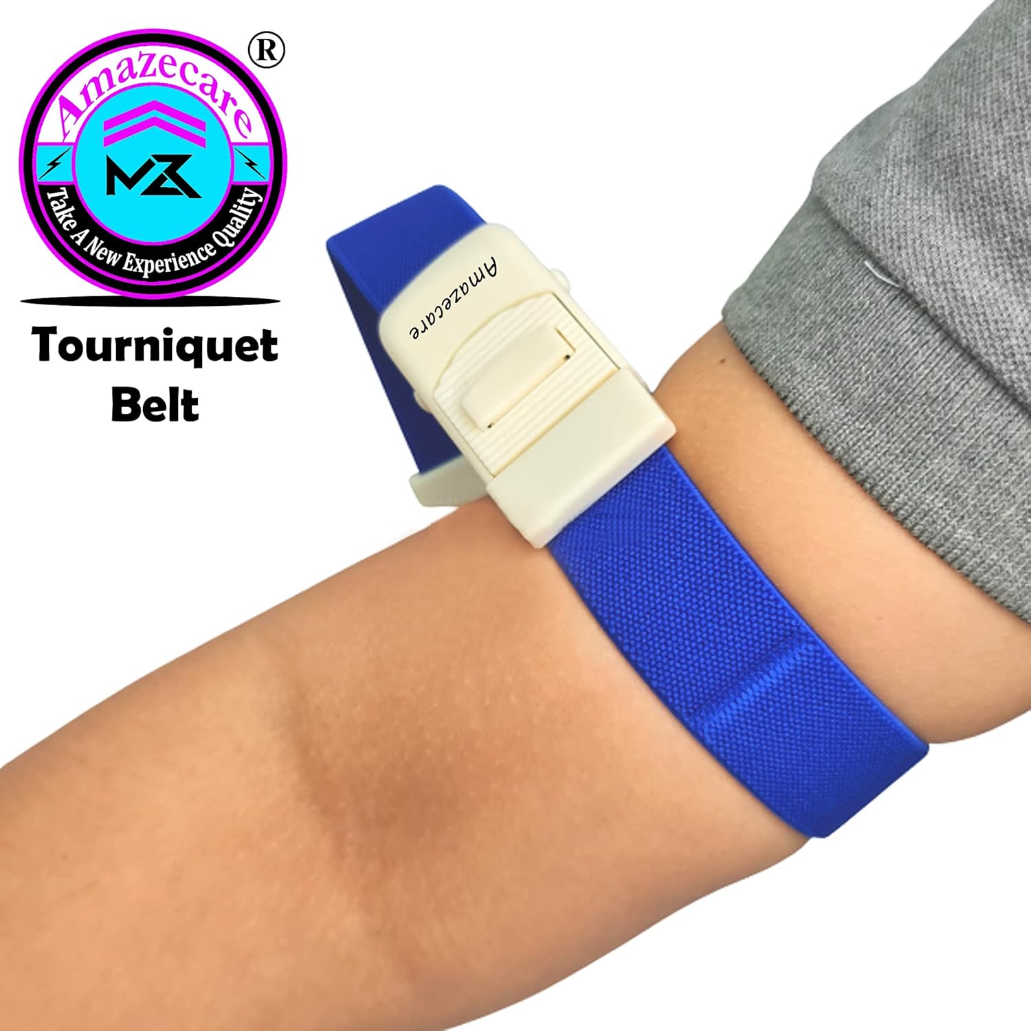 Amazecare Tourniquet Elastic Belt for Blood Collection with Plastic Buckle (Reusable) Amazecare Tourniquet Elastic Belt for Blood Collection with Plastic Buckle (Reusable)