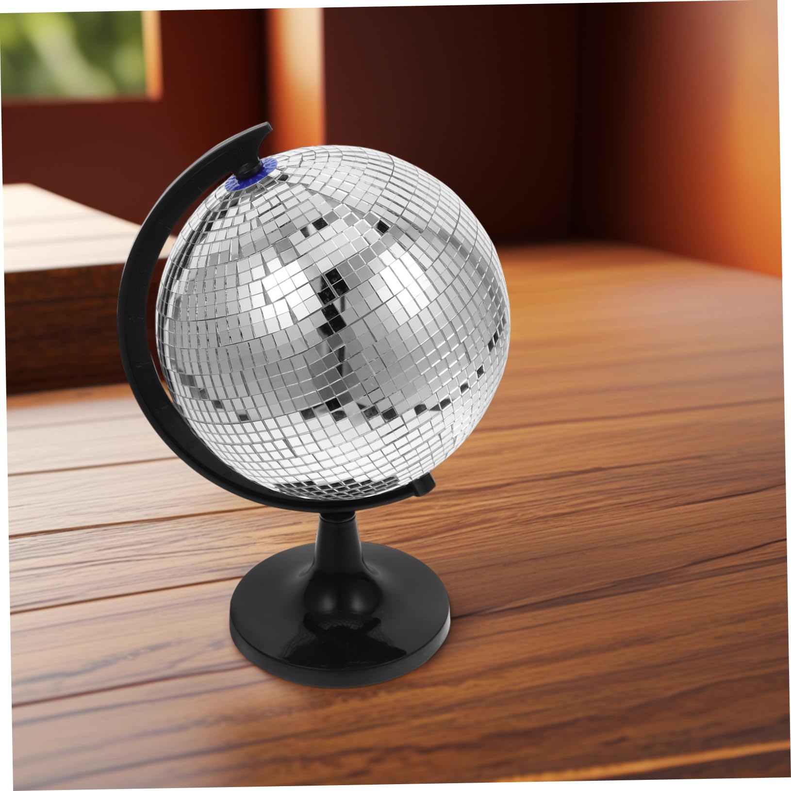 Ornement Créatif Globe en Verre à Effet Boule Disco Réfléchissante Tournante pour Décoration Intérieure Originale la Maison Fête