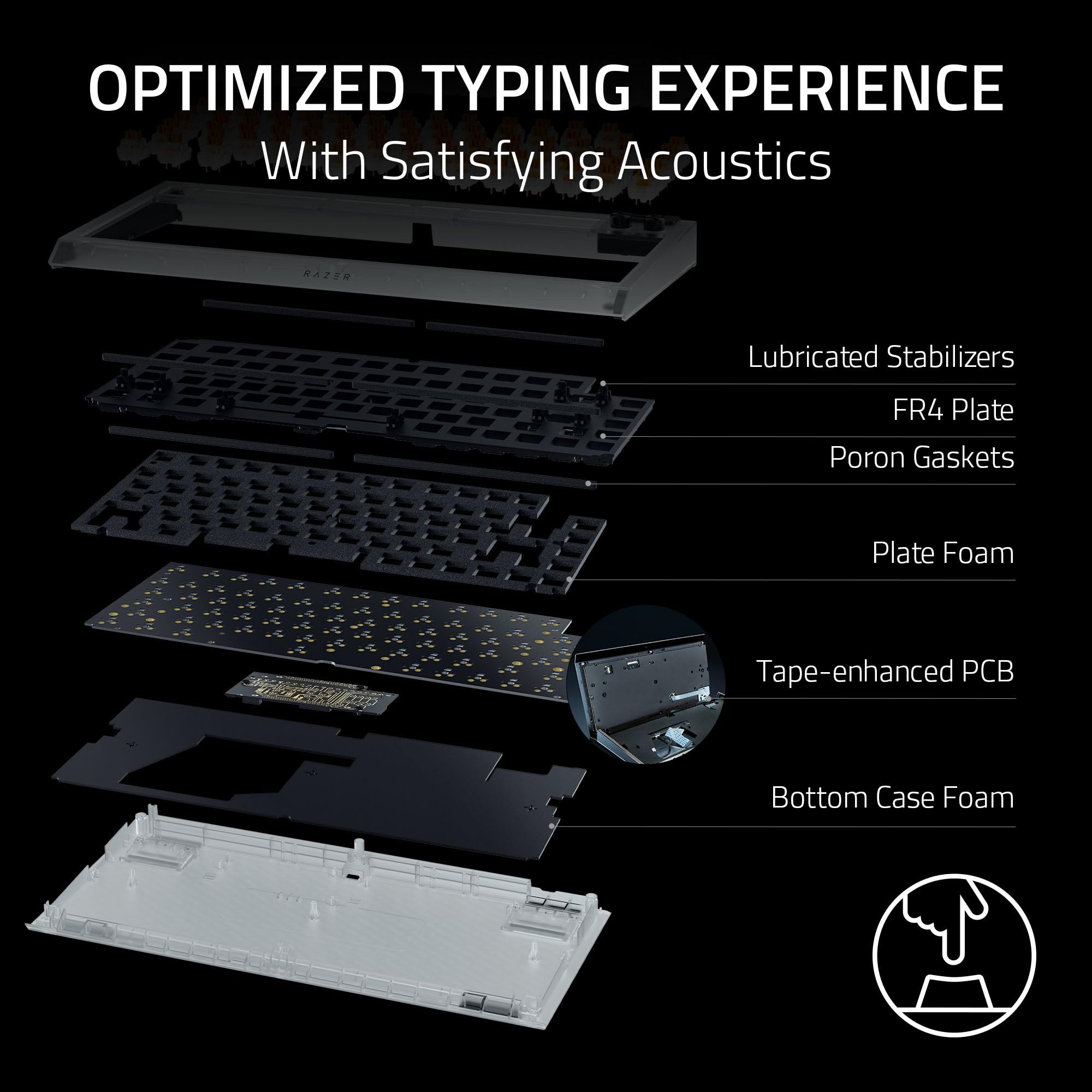 Razer BlackWidow V4 Tastiera meccanica da gioco 75%: design sostituibile a caldo - Compatto e durevole - Interruttori tattili arancioni - RGB chroma - Tasti MF Roller e Media - Poggiapolsi