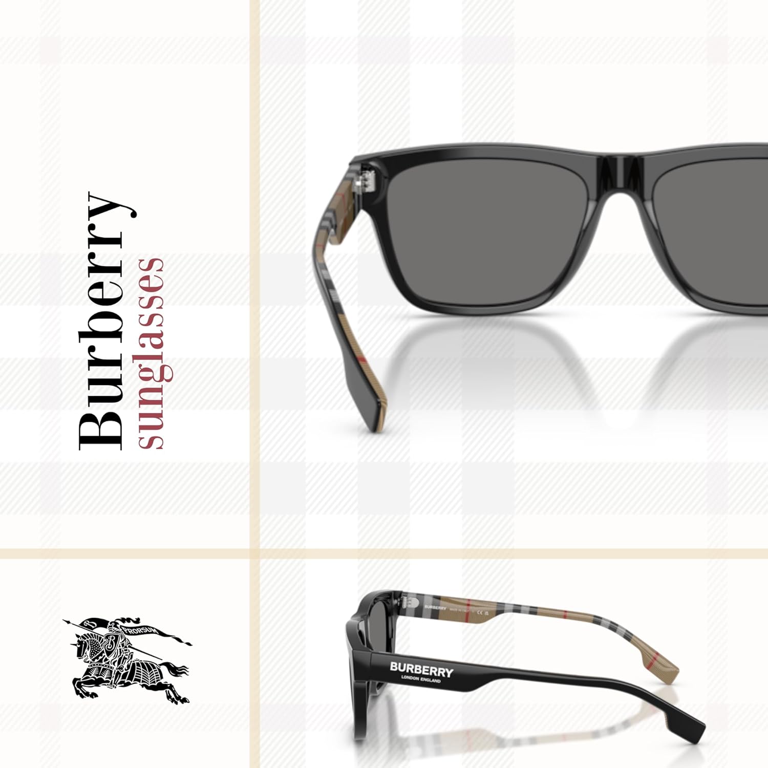 BURBERRY BE4293 Square Sunglasses For Men+FREE Complimentary Eyewear Care Kit - Image 5