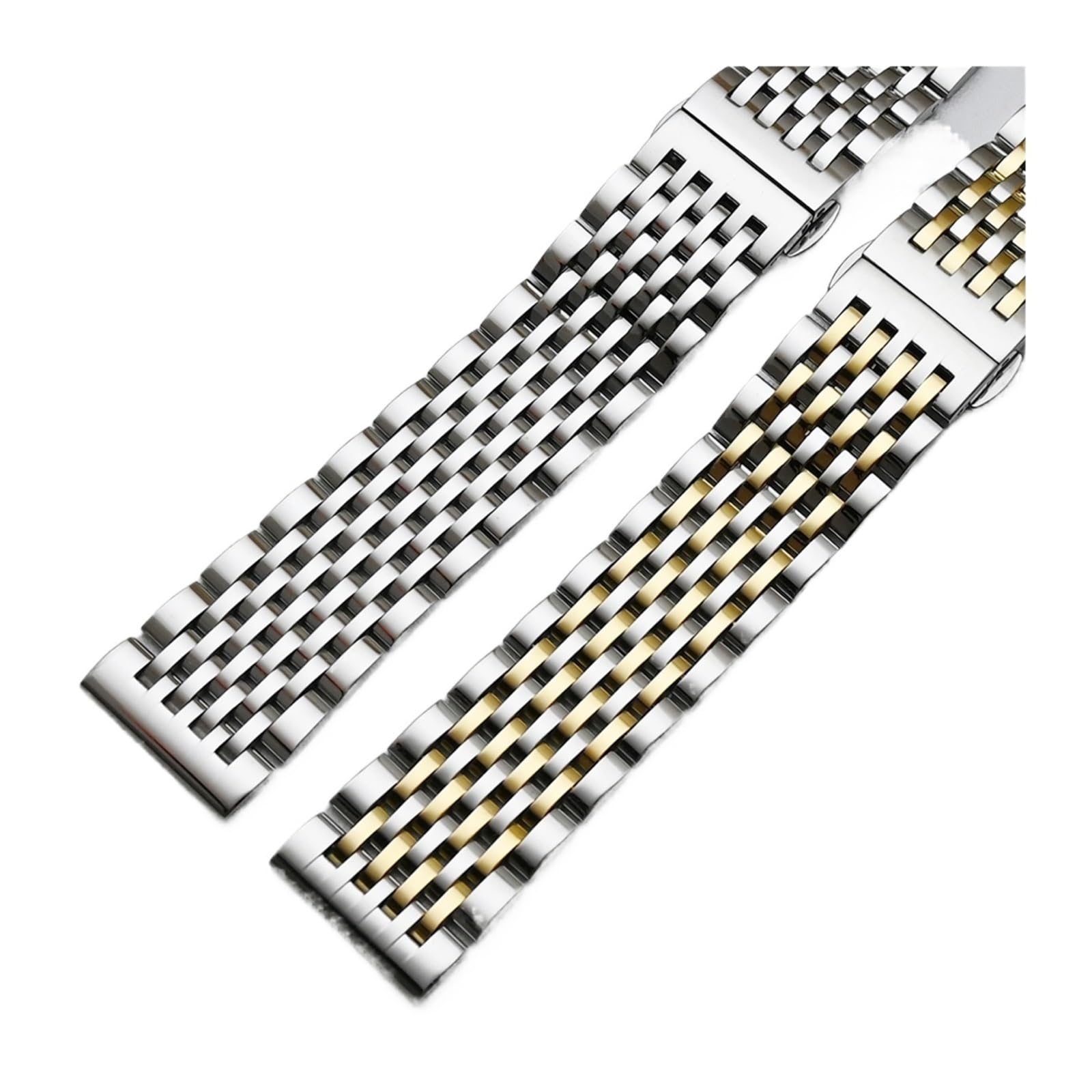 NASUNJIA Bande de montre en acier inoxydable finale 12mm 14mm 16mm 18mm 19mm 20mm 20mm Montre de remplacement Bracelet de montre Bracelet(Silver rose gold,16mm)