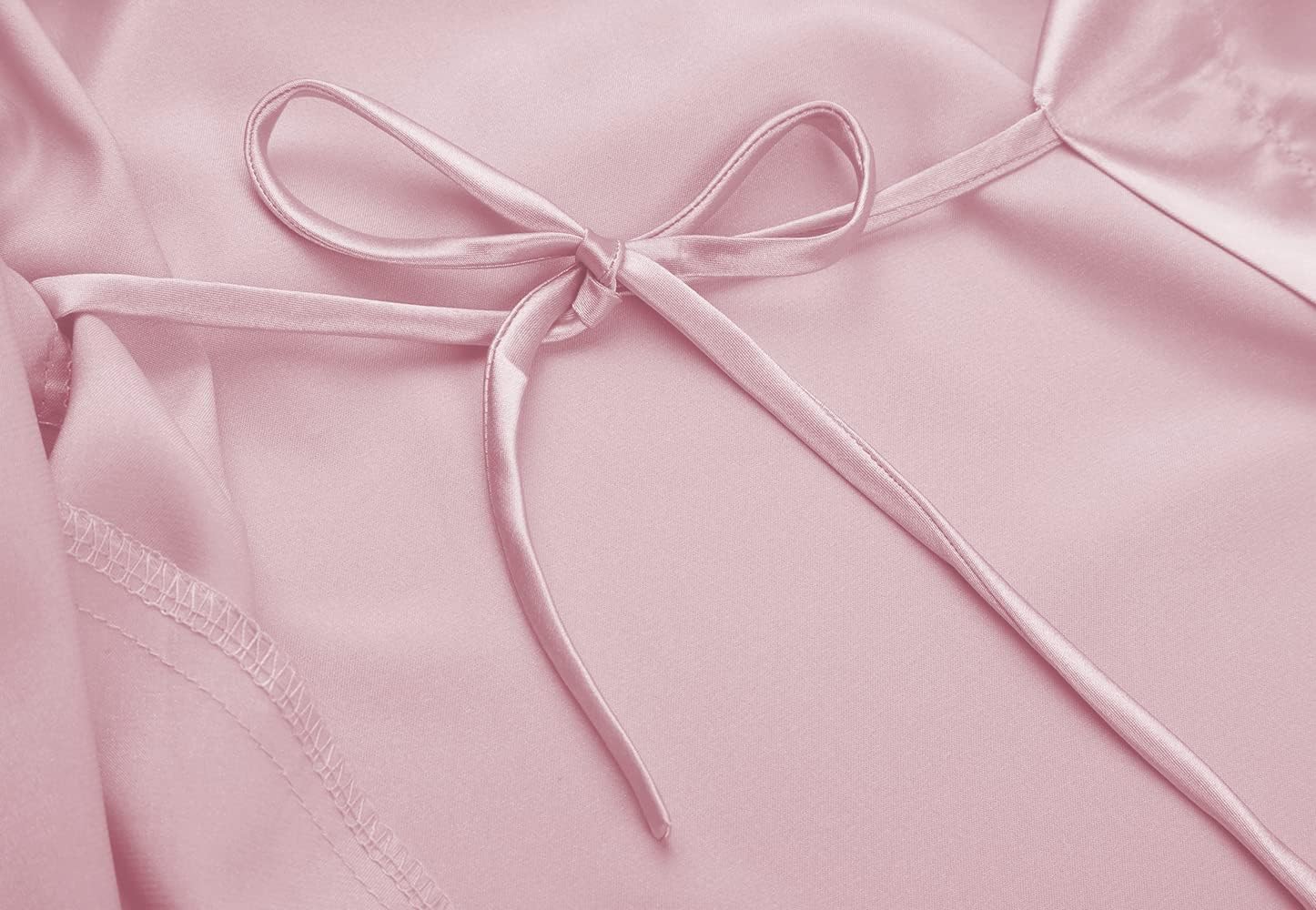 VOGUEMAX Women's Short Kimono Robe Silky Satin Bathrobe Bride Bridesmaids Getting Ready Sleepwear Soft Nightgown - Image 5