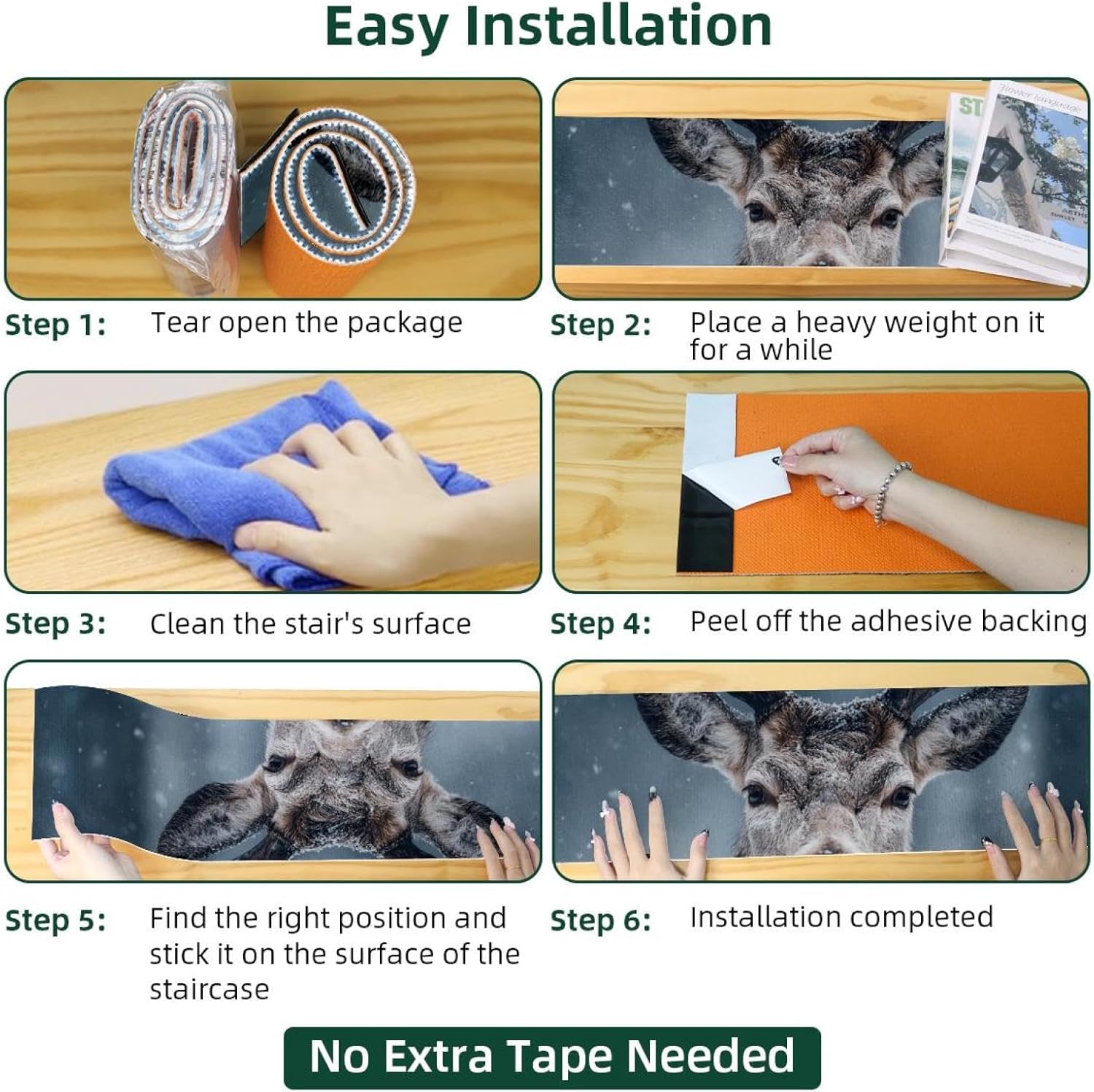 15PCS Carpet Stair Treads Non Slip for Wooden Steps, 8" X 30" Stair Runners Mats Indoor, Stain Resistant Staircase Step Treads Stair Rugs for Kids, Elders, Dogs