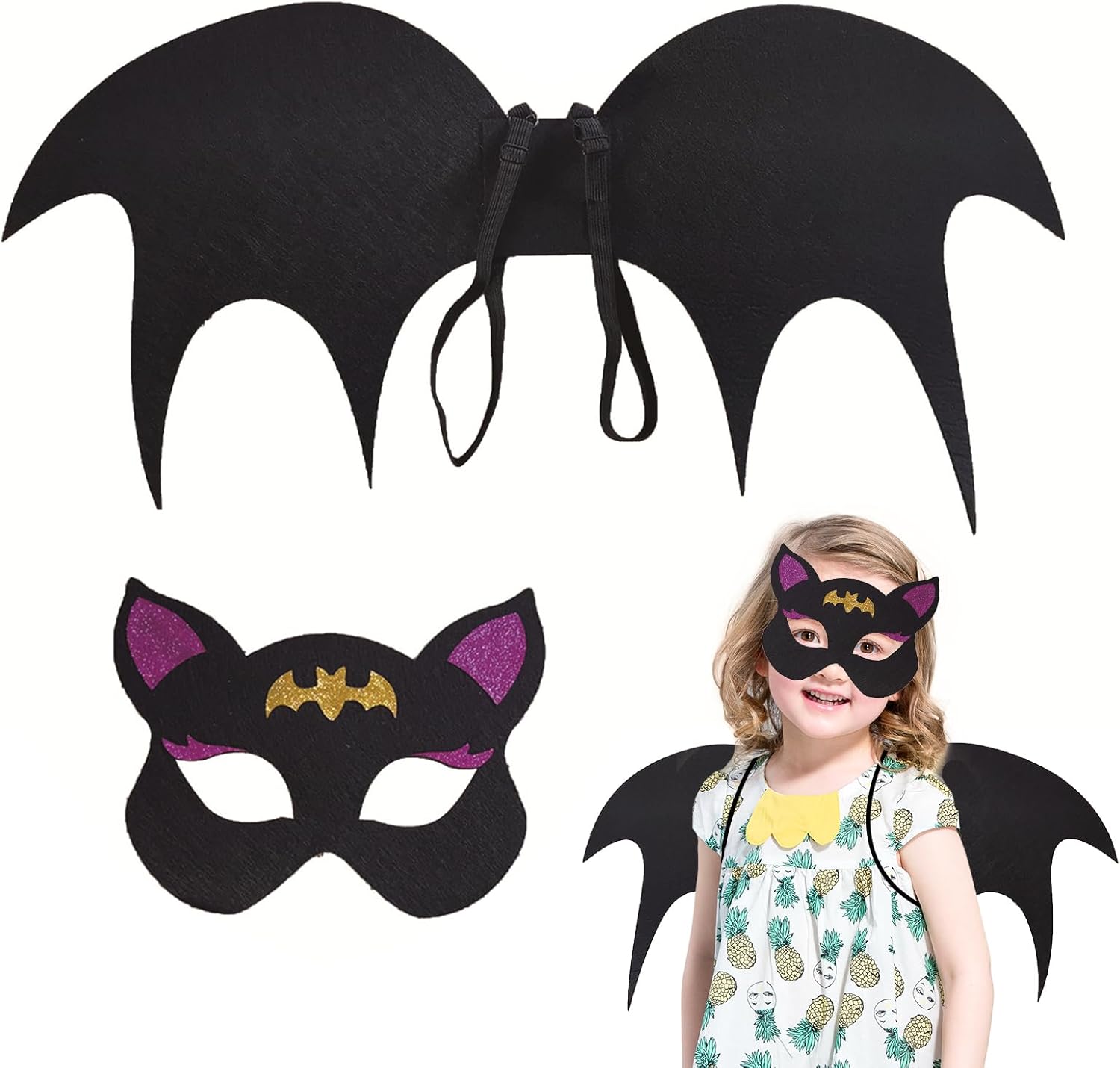 Aomig Fledermaus Cape Kostüm Für Kinder - Mit Maske Für Halloween & Karneval