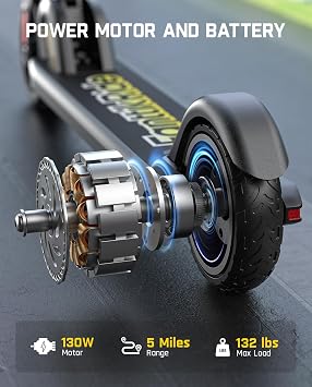 FanttikRide C9 Kids Electric Scooter Ages 8-12, Foldable Design, Fits 3.9-5.2 ft Kids, 2 Safe Speed Modes 6/10 MPH, 3 Adjustable Heights, 132 lbs Capacity, 5 Miles Range, 40 Mins Ride Time