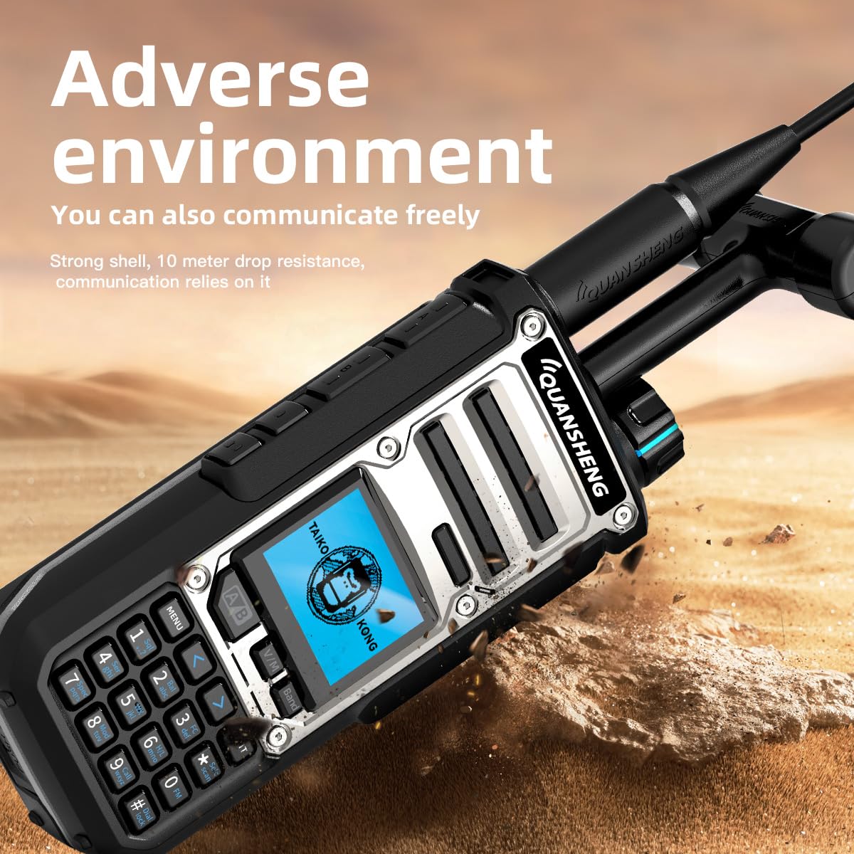 Quansheng TK-11(8) Two Way Radio PMR446 10W VHF/UHF con 999 Canali, IP55 Waterproof, Batteria 2500mAh, Tipo-C, CE Certificato per Uso Commerciale Esterno
