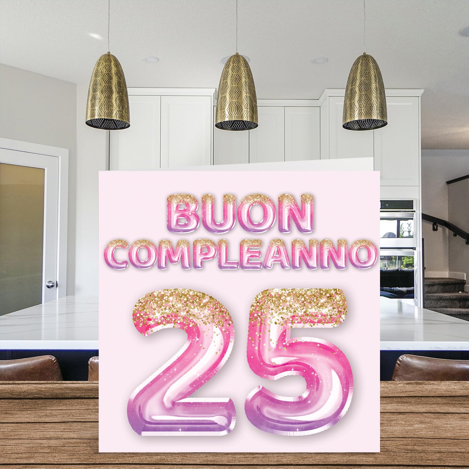 Biglietto Di Auguri 25° Compleanno Donna – Old English Co. – Rosa Con Torta E Farfalle - 2