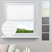 WOLTU PS5622WS07 Pleated Blinds - Quick and Direct Installation - No Drilling - Opaque Blinds for Windows - 29 x 39 inches - White