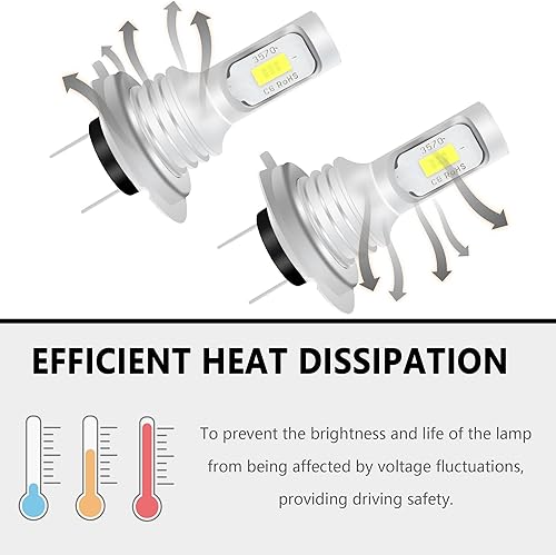 Miniatura 4 de 2 luces antiniebla LED H7 para automóvil, 4000 lúmenes, 7000 K, H7, bombillas LED para faros delanteros, luces de marcha atrás, iluminación