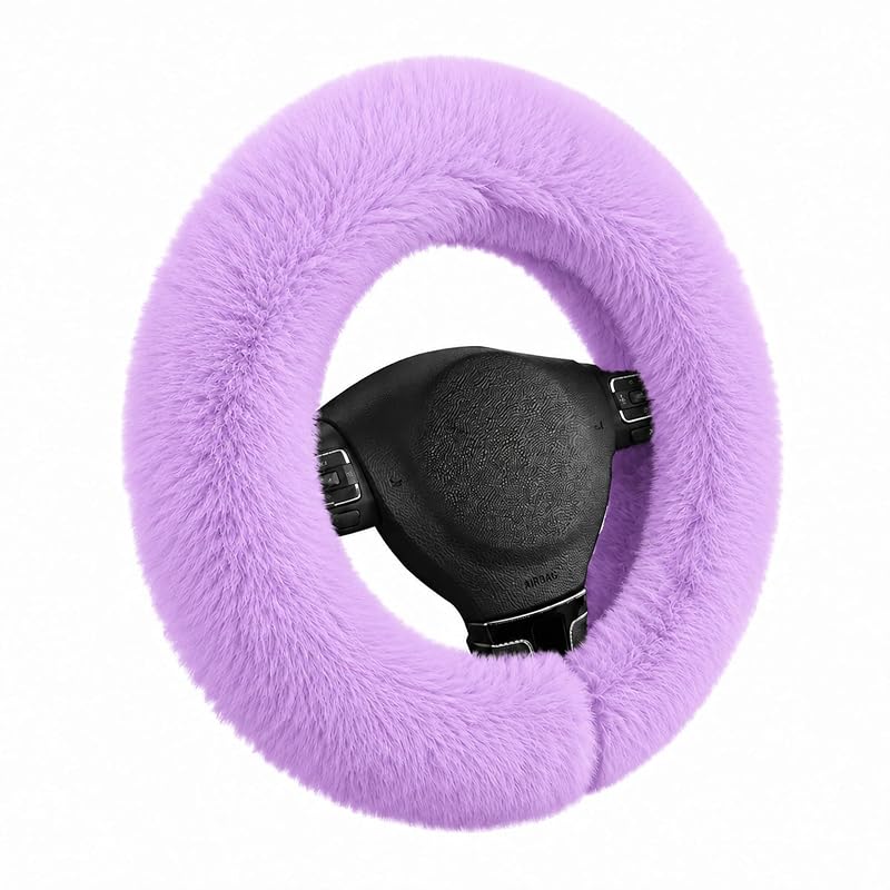 Road Comforts Capa para Volante em Lã Sintética Roxa, 36,8 a 38,1 cm, Encaixe Universal, 1 unidade
