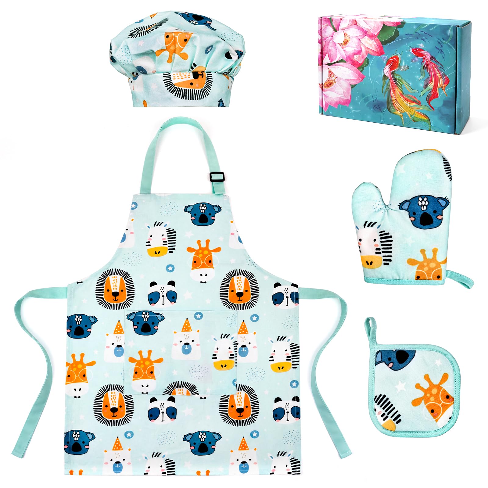 Children’s Apron, 100% Cotton, with Adjustable Strap and Pocket