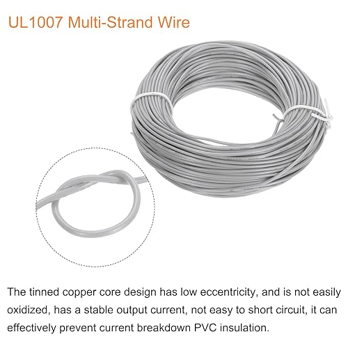 Vista 244 de MECCANIXITY Cable trenzado de PVC verde 18 AWG, 24.6 ft/25 pies, 300 V, cobre estañado, UL1007, compatible con varios dispositivos