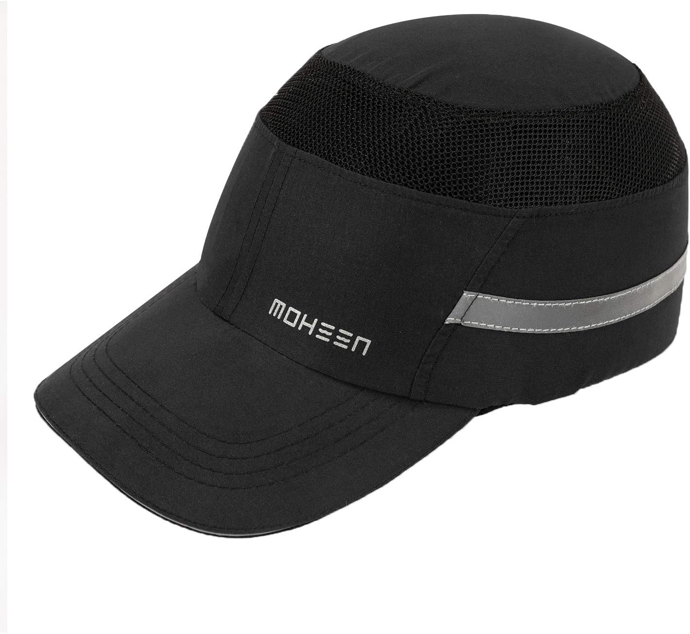 Lightweight Safety Bump Cap - Breathable Baseball Style Protective Hat with Reflective Stripes