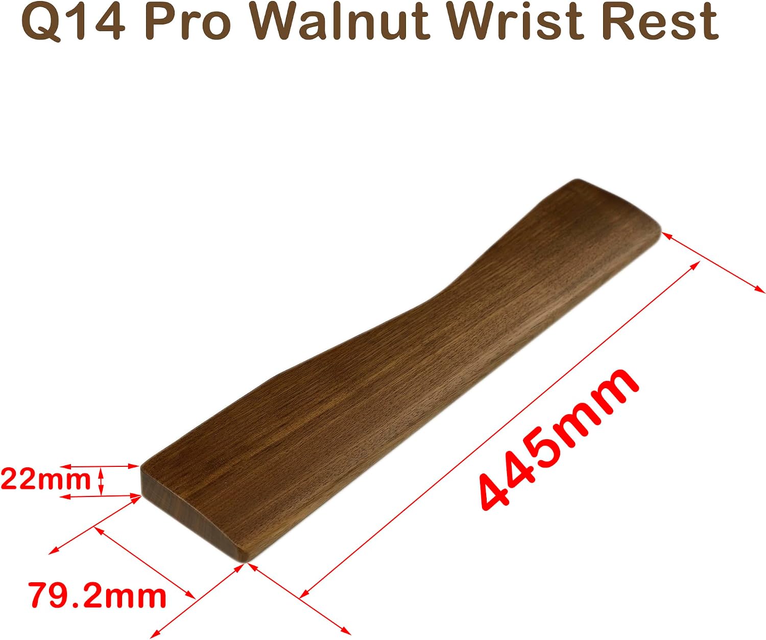 YMDK Wooden Wrist Rest Solid Wood Walnut for Keychron Q14 Pro Mechanical Keyboard