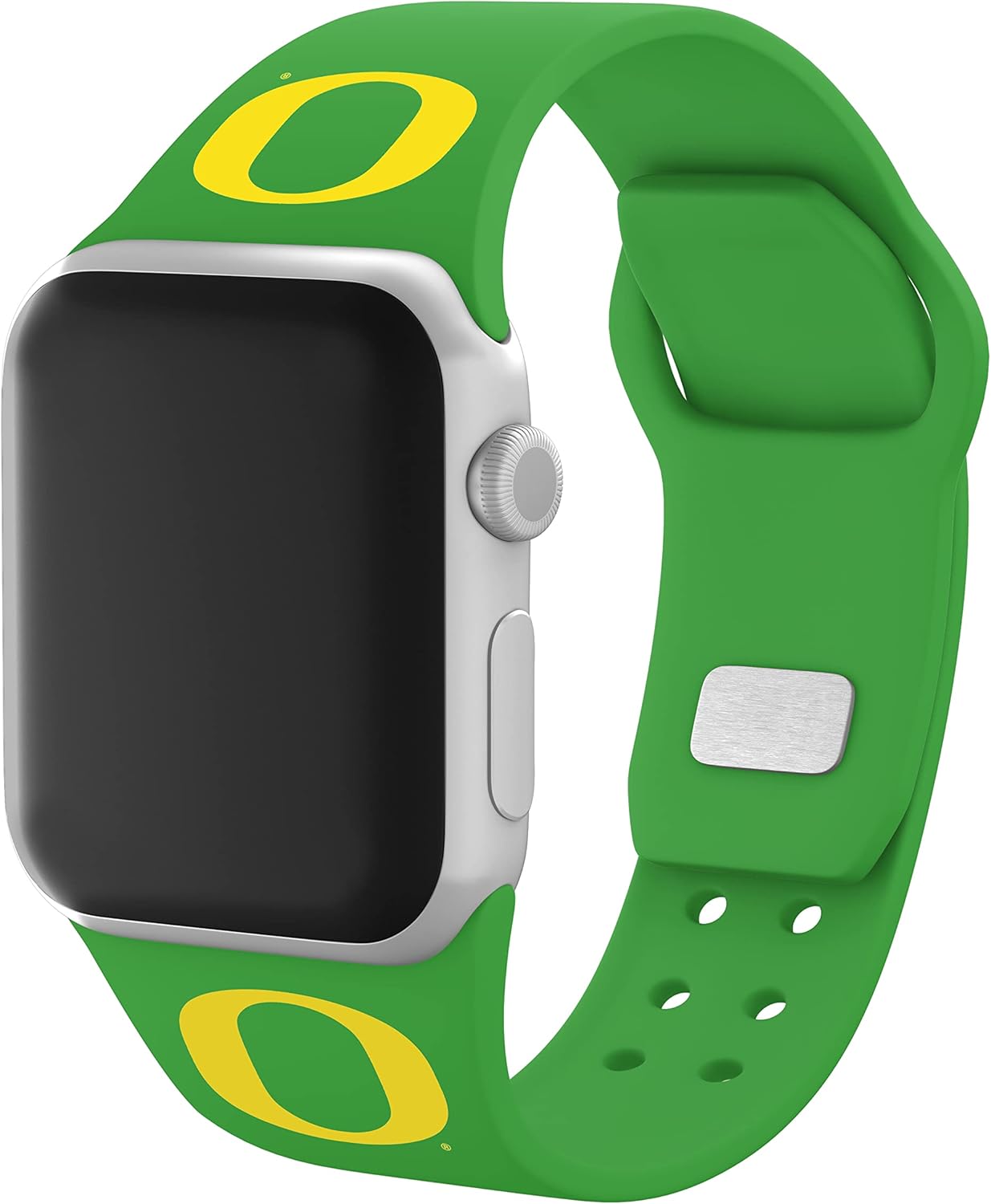 Oregon Ducks Silicone Watch Band Compatible with Apple Watch - 42/44/45/49mm (46mm Series 11) (Clover)