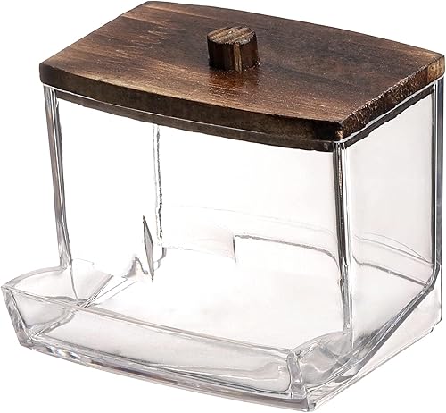 Miniatura 7 de Tbestmax Soporte para almohadillas de algodón de 7 onzas, dispensador de bolas de algodón Qtip, recipientes de baño, tarro de boticario para