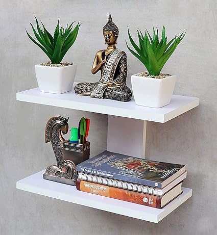 Online Collection Wall Shelf Set top Box Stand (White)