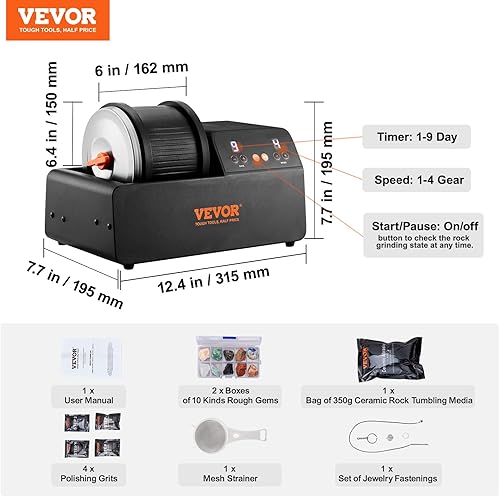 Miniatura 7 de Kit de vaso de roca Direct Drive, edición profesional de gran capacidad de 3 libras, función de memoria, temporizador digital y velocidades