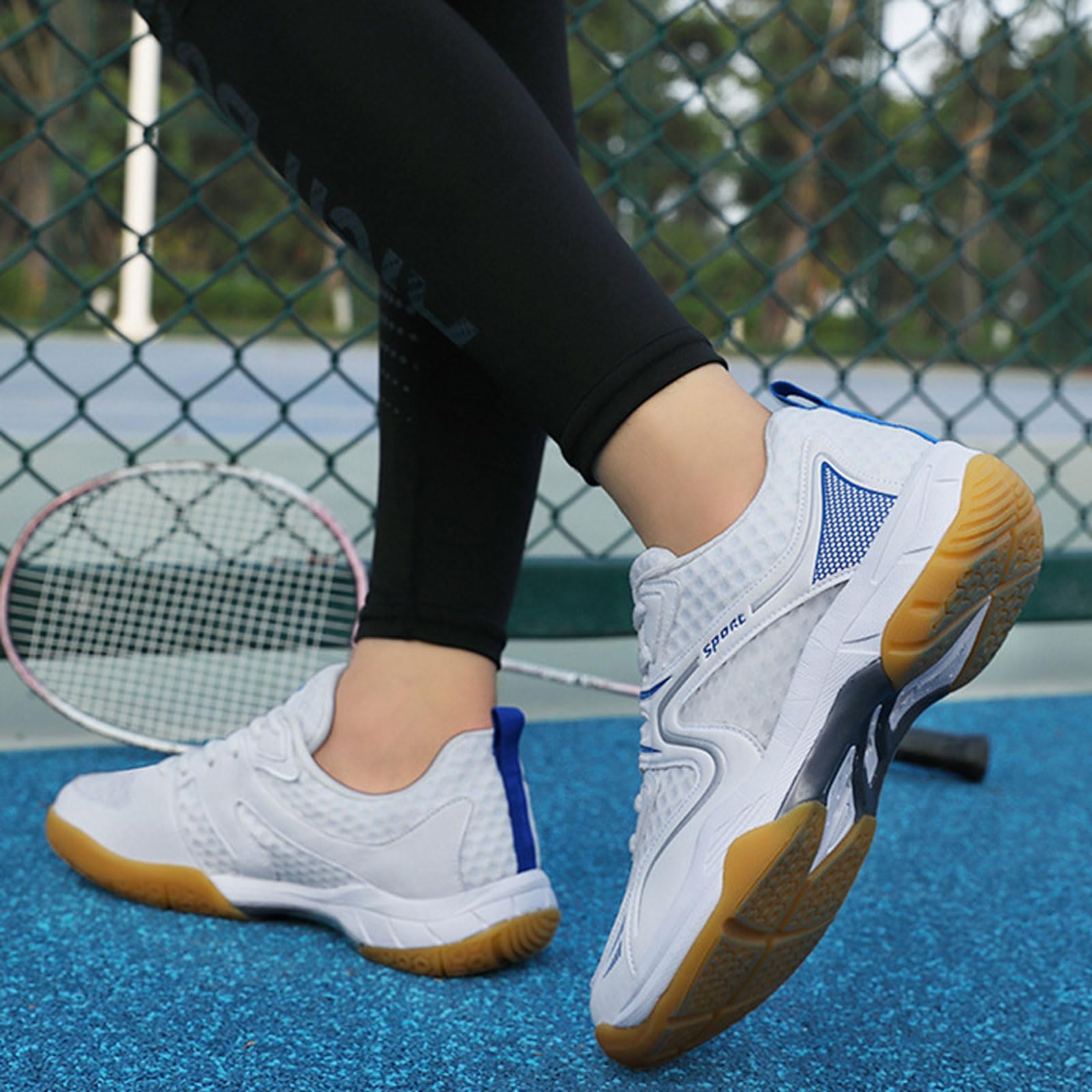 Zapatillas de bádminton Hombre para Exteriores,Zapatillas de bádminton Interiores,Antideslizante,Cómodo,Transpirable,para Tenis de Mesa,Caminar a Diario,el Ocio y Mantenerse en Forma