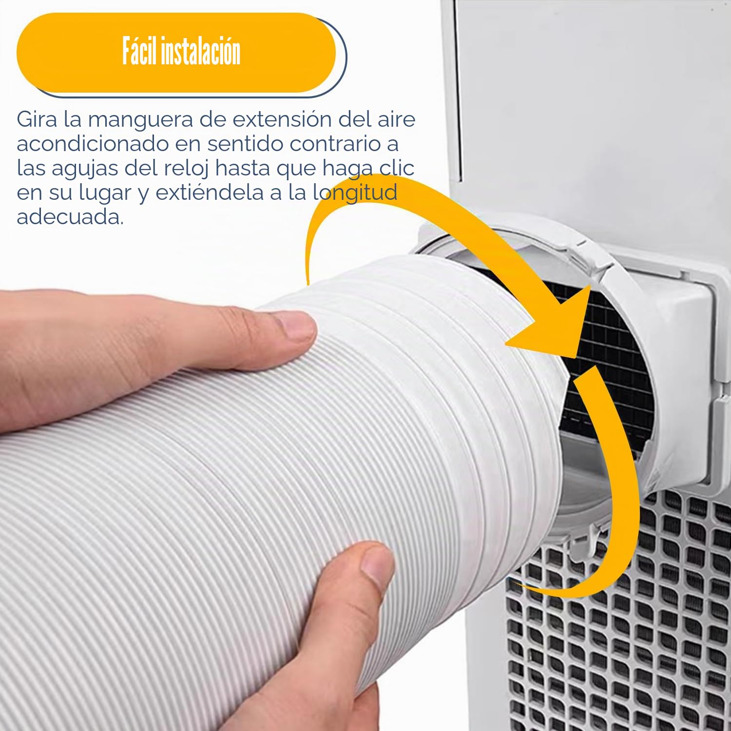 Tissting Manguera de Aire Acondicionado PP de 2m con Diámetro 150mm | Tubo de Escape Estirable Universal con Rosca a la Derecha, Flexible y Duradero para Aire Portátil
