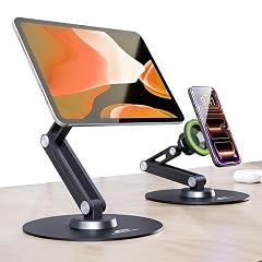 Bracketron Magnetic iPad Stand - MagAlign PRO Tablet Stand with MagSafe Compatibility 360 Swivel Base Adjustable Pivot Arm