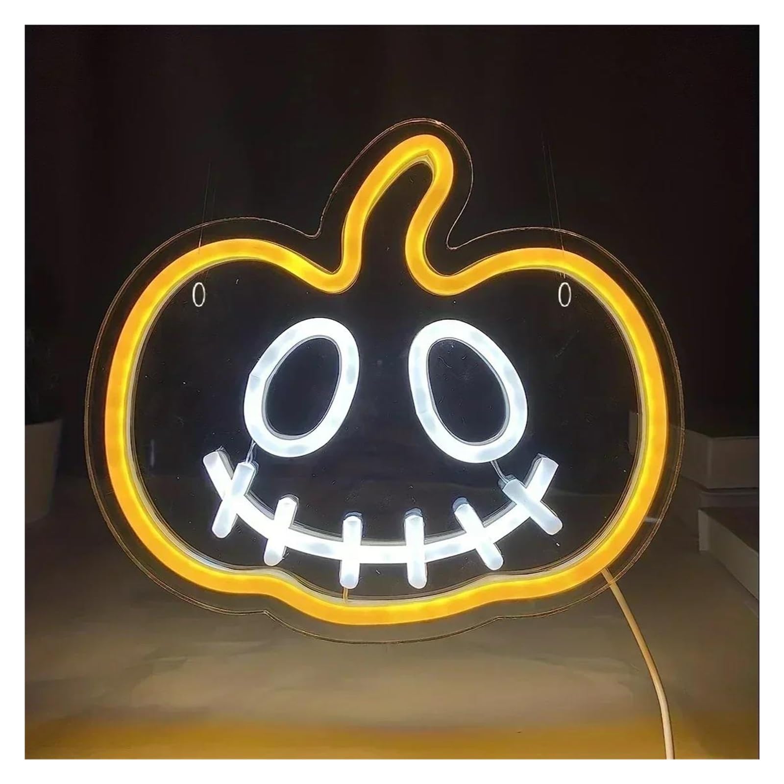 LEMST Signs Lamp Pumpkin Neon Sign for Wall Decor Neon Lights for Home Bedroom Business Decor USB Powered Lights for Room Decor 22x25cm