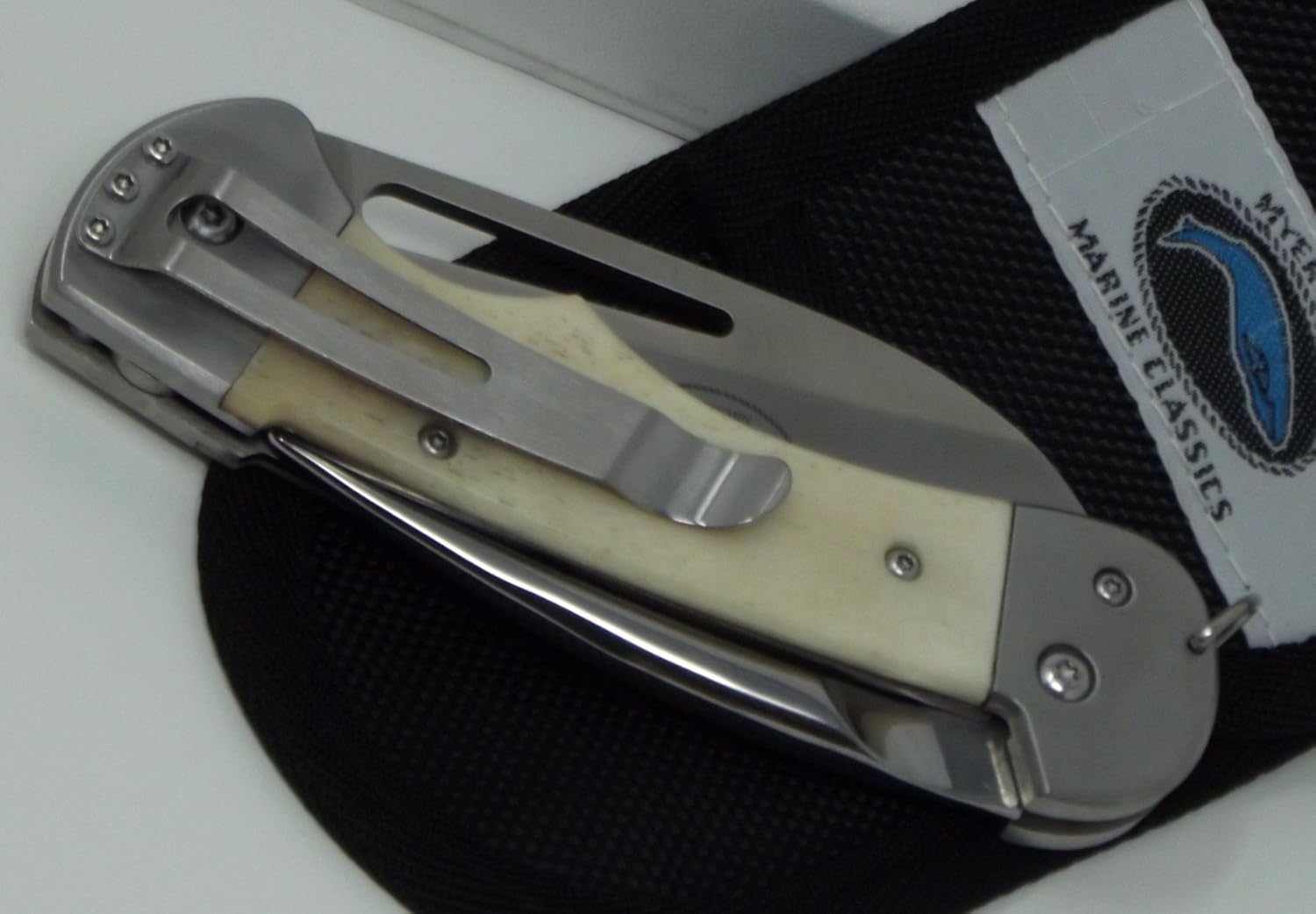 Myerchin Knives Tested at Sea Professional Captain's Knife Engravable Natural Bone Handle Knife & Rigging Spike AF300