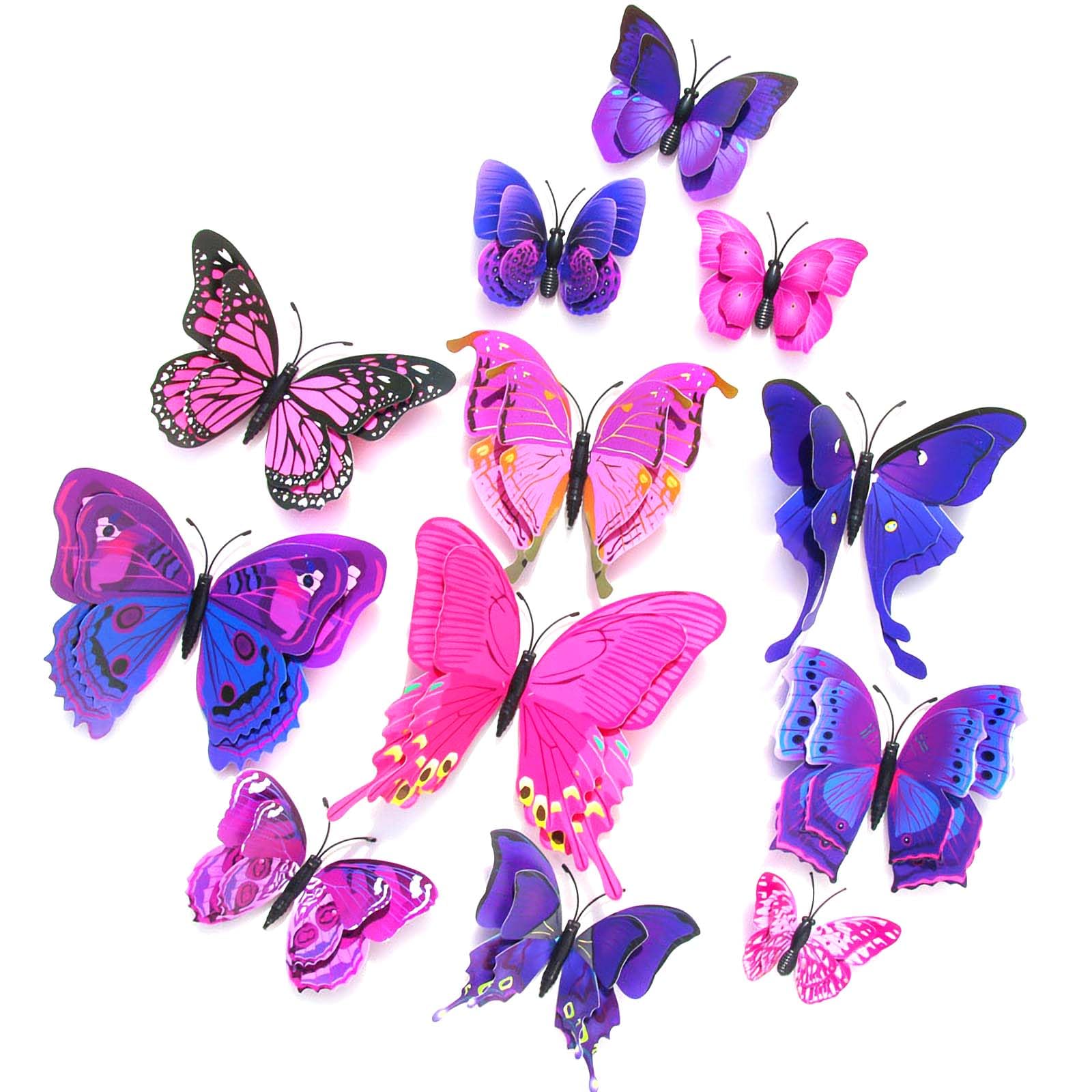 OPSEAM 3D Butterfly Wall Decor Butterfly Decorations Stickers with Magnets