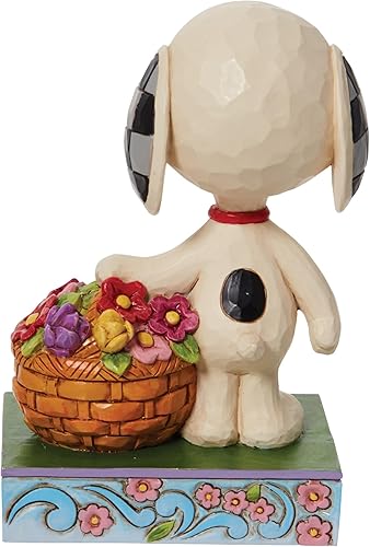 Miniatura 2 de Enesco Peanuts by Jim Shore Snoopy - Figura con cesta de tulipanes, 4.92 pulgadas, multicolor